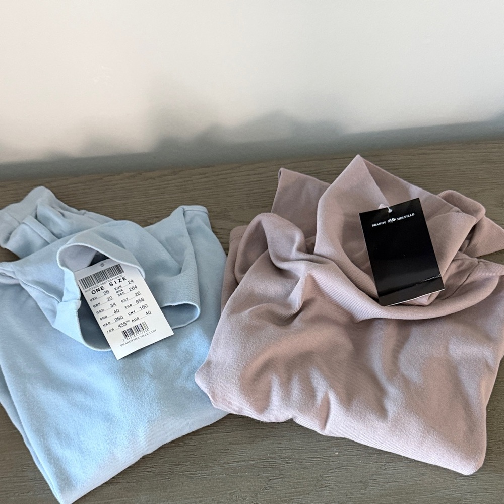 NWT 2 Brandy Melville cotton turtle neck long sleeve tops